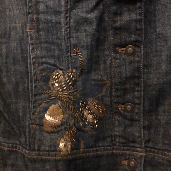 Coldwater Creek Beaded Jean Jacket - Picture 4 of 6